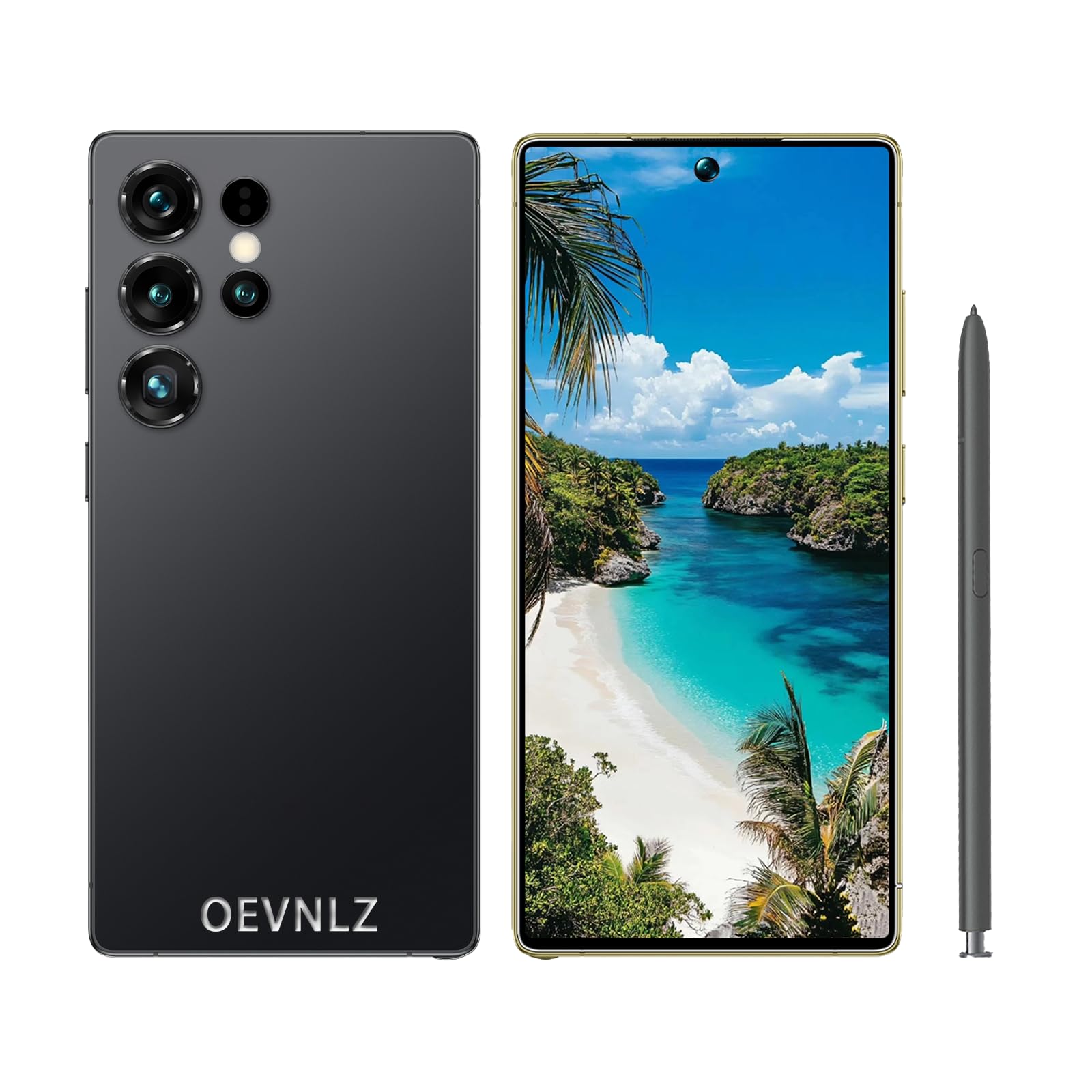Q26 Ultra 4G Smartphone senza contratto, Dual SIM, telefono Android da 7,3 pollici, con telaio in metallo, 8 GB RAM + 256 GB di memoria ROM, cellulare sbloccato (nero)
