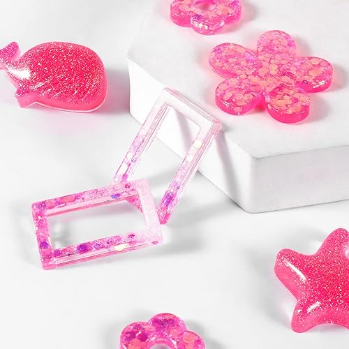 Miniatura 7 de Ceya Brillantina gruesa iridiscente de alto brillo, 4.9 onzas4.94 oz de purpurina rosa para manualidades, mezcla de copos finos, lentejuelas de uñas