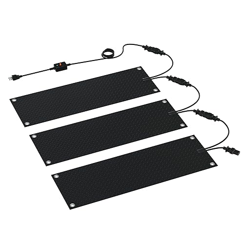 RELIANCER 3PCS Snow Melting Mats,10"x30" Outdoor Heated Snow-melting Walkway Mat,Anti-Slip