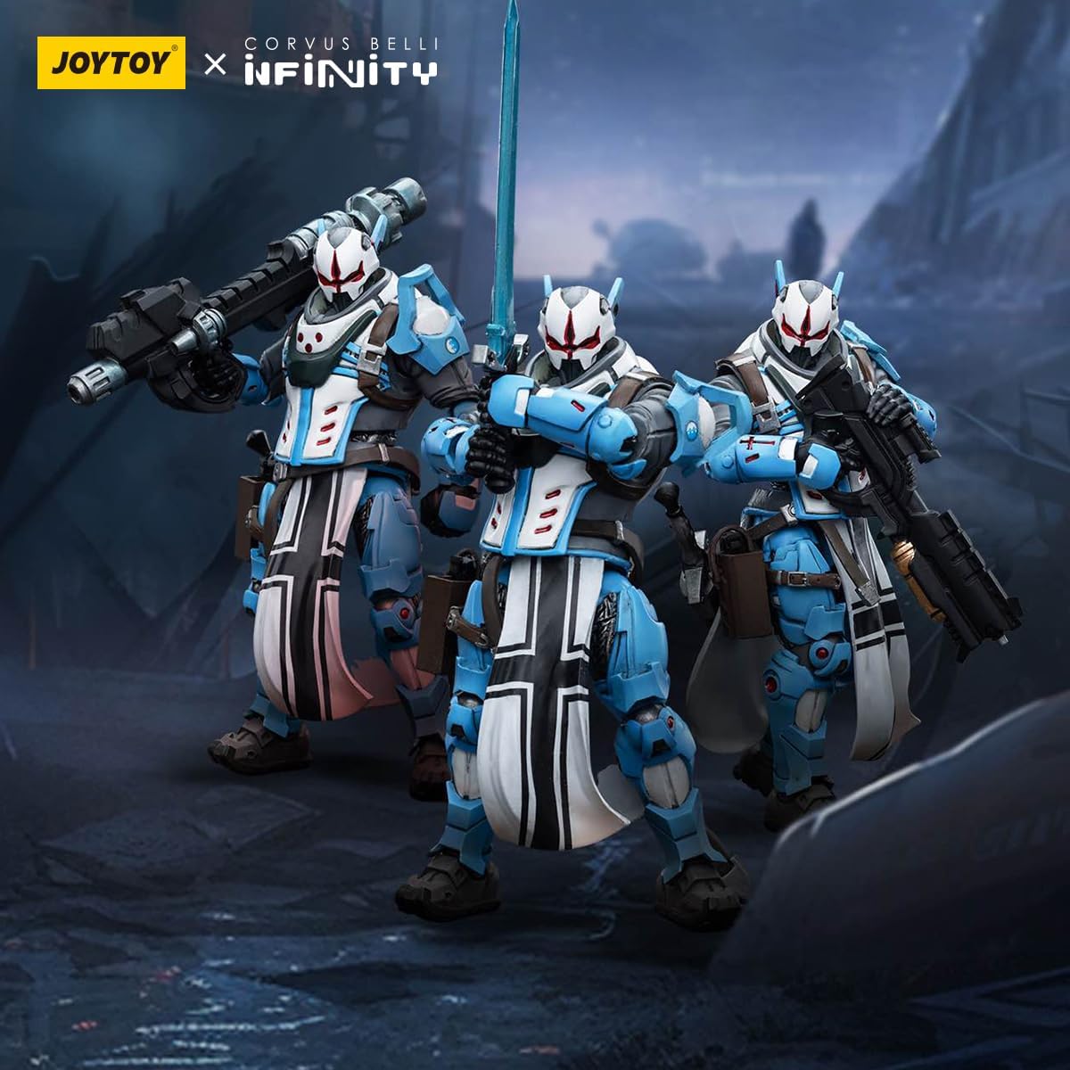 JOYTOY 1/18 Action Figures - Infinity PanOceania Teutonic Knights - 3PCS/4‘’,Classic Character,Collectible,Age 15 and Above