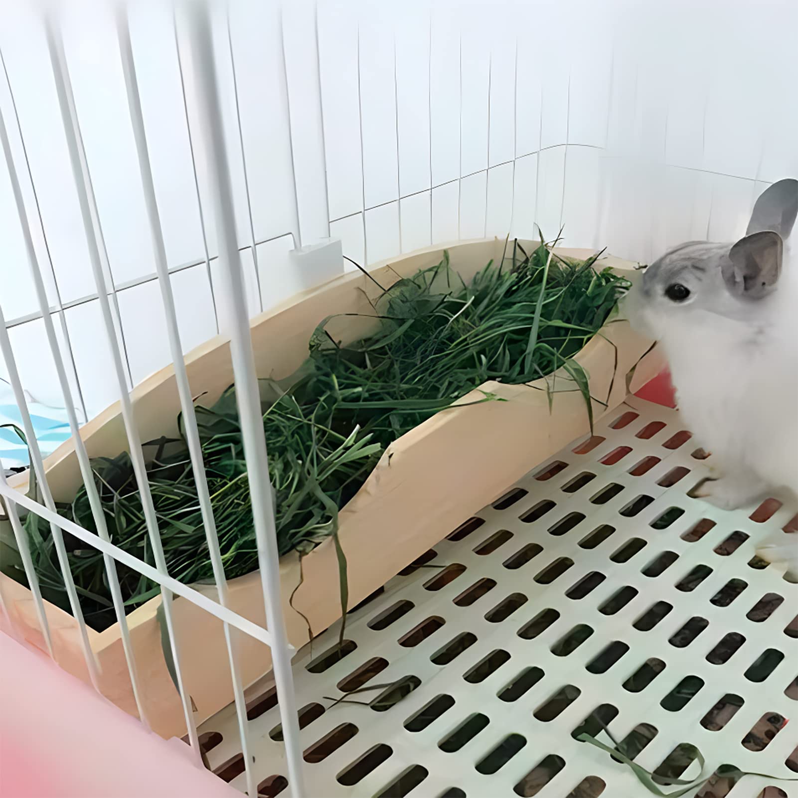 2 presepe di fieno in legno – piccolo distributore di cibo per animali – mangiatoia meno sprecato, supporto per erba per cincillà, conigli, piccoli animali e conigli Yunmiao