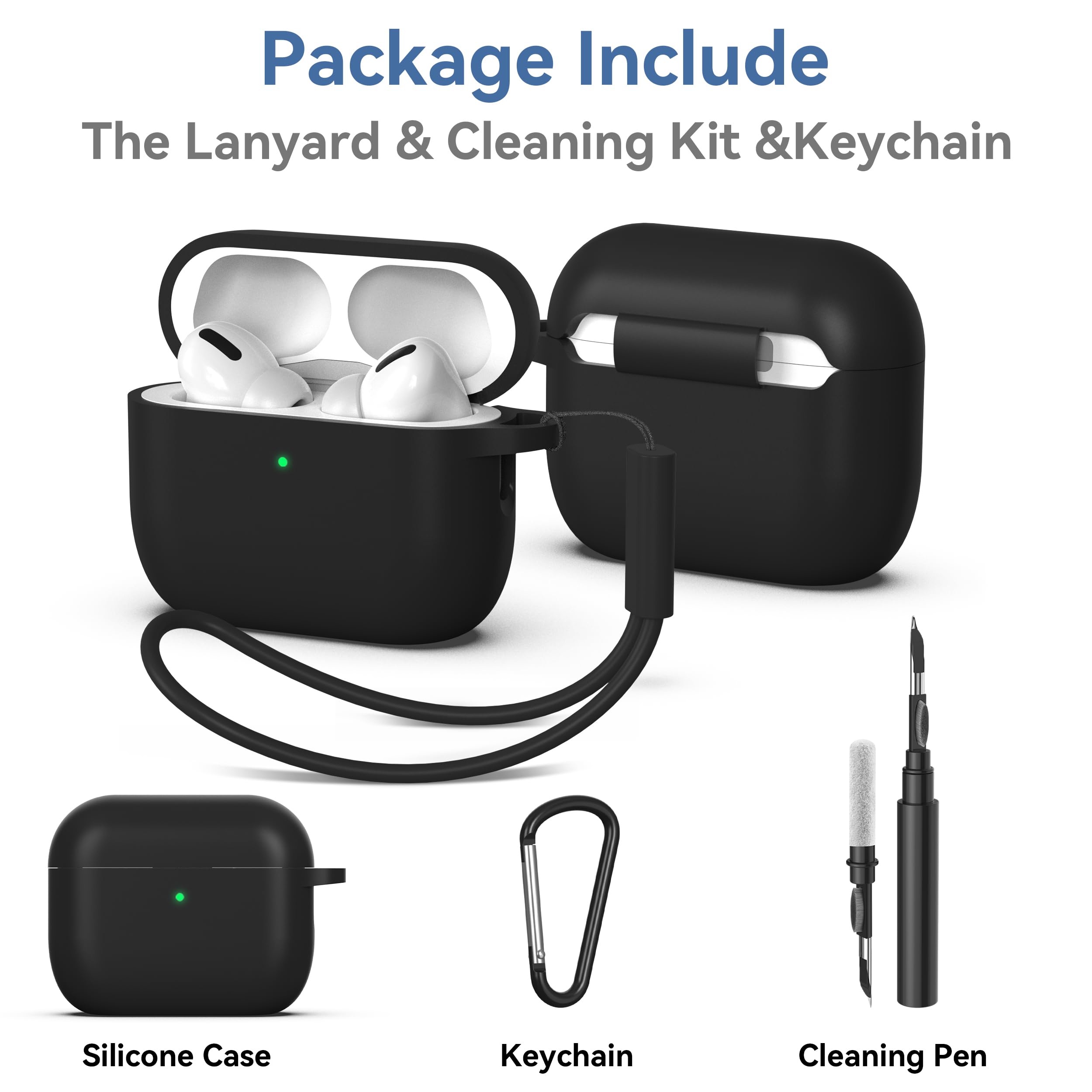 Meliya for AirPods Pro 3 Case 2025 with Cleaner Kit, Soft Silicone