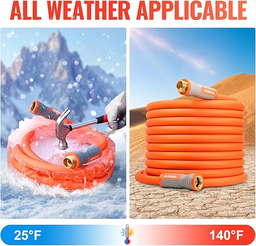 Miniatura 4 de YAMATIC Manguera de jardín de 58 pulgadas x 50 pies, accesorios giratorios ergonómicos, explosión de 600 PSI, manguera de agua resistente, flexible