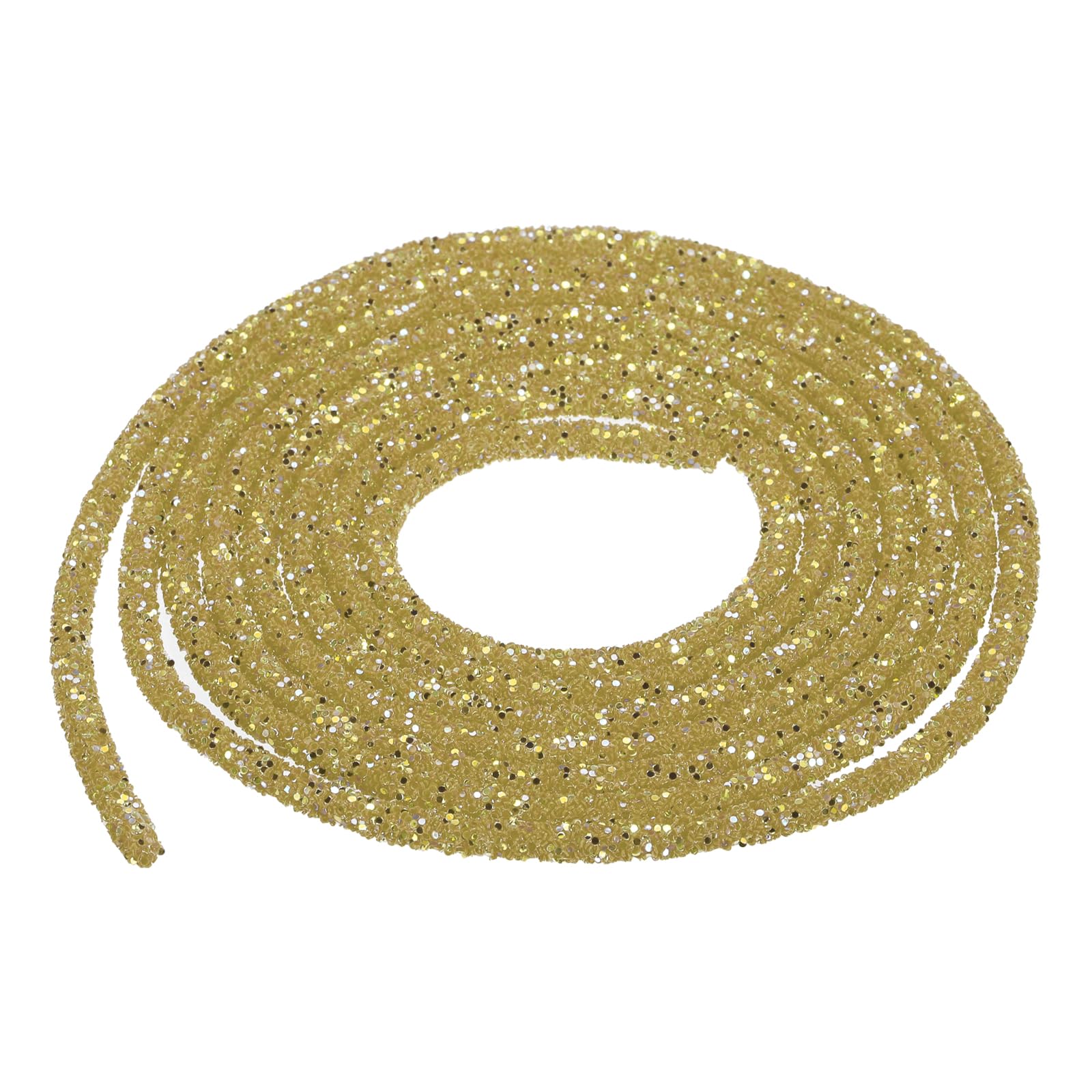 sourcing map 5 Yard 6mm 0.24 inch Glitter Sequins Rope Sequins Rhinestone Tube Cord for DIY Wedding Dresses Costume Clothing Shoes Jewelry Accessory Clear White — view 32