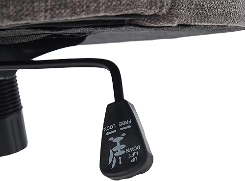 Miniatura 8 de Home Office Chair Adjustable Height Swivel Chair with Wheels Linen Fabric Upholstered Computer Desk Chair with Wooden Legs Comfortable Armless Chair