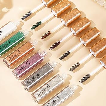 Glitter Mascara,Sparkle Diamond Mascara, 4D Fiber Colorful Waterproof Mascara, Thick & Long Mascara, Volume and Length No Clumping,Fuller Lashes, Lasting All Day