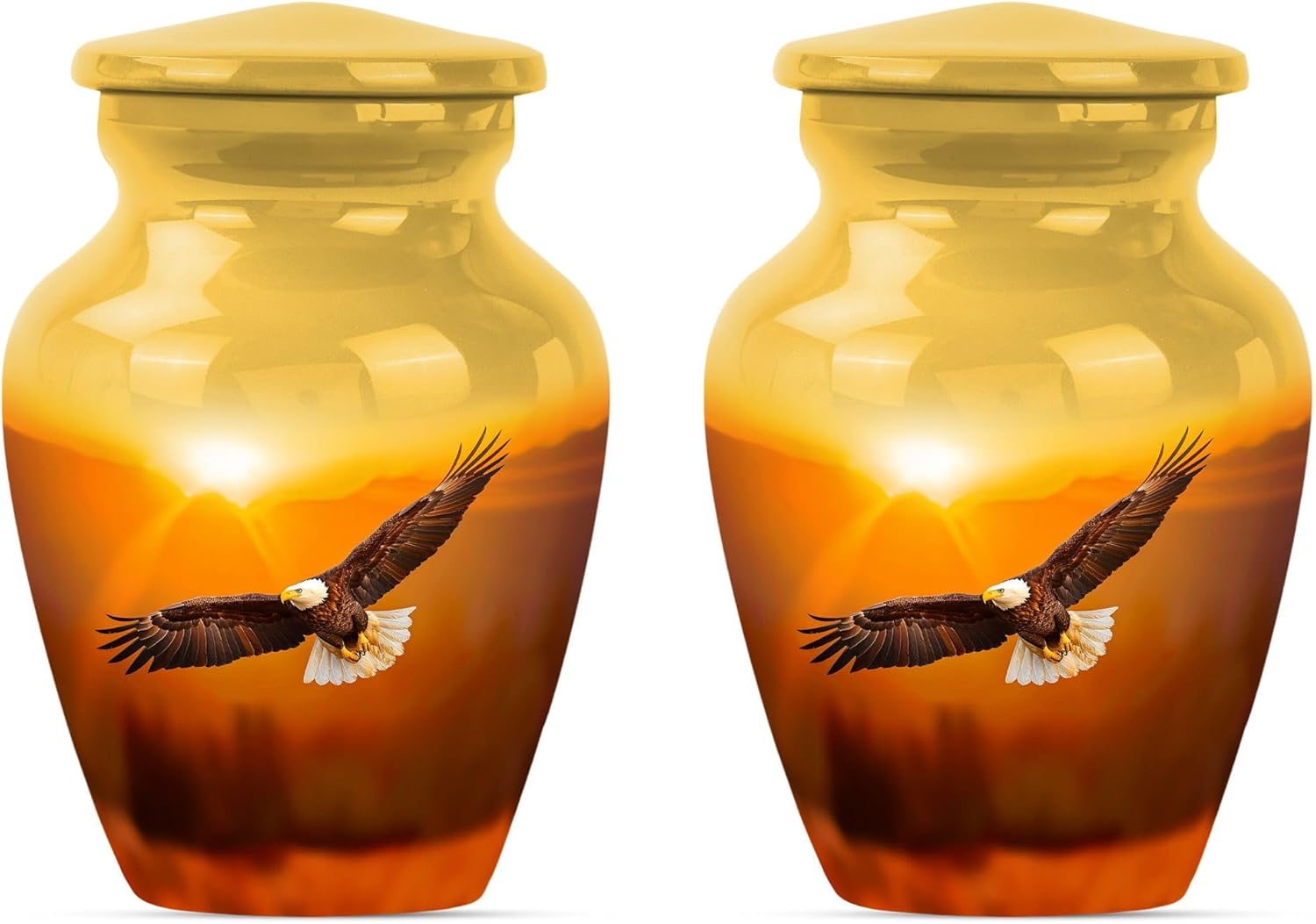 Eagle Urns for Ashes - Small Urn - Ash Urns for Humans - Cremation Urns for Burial - Urn for Dad - Human Cremation Urns (3 inch Pack of 2)