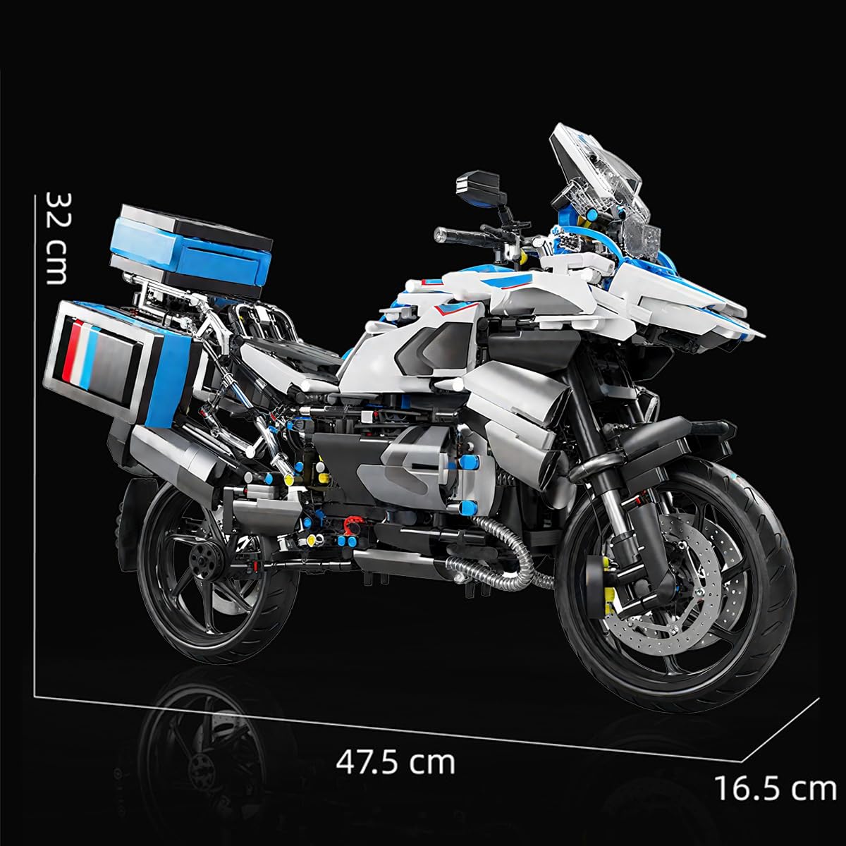 Auspcers Technik Motorrad Bausteine für R1250 GS, 2369 Teile 1:5 Technik Supermotorrad Modell Bauset für ab 15 Jahre, kompatibel mit großen Marken(Originalverpackung nicht im Lieferumfang enthalten.)