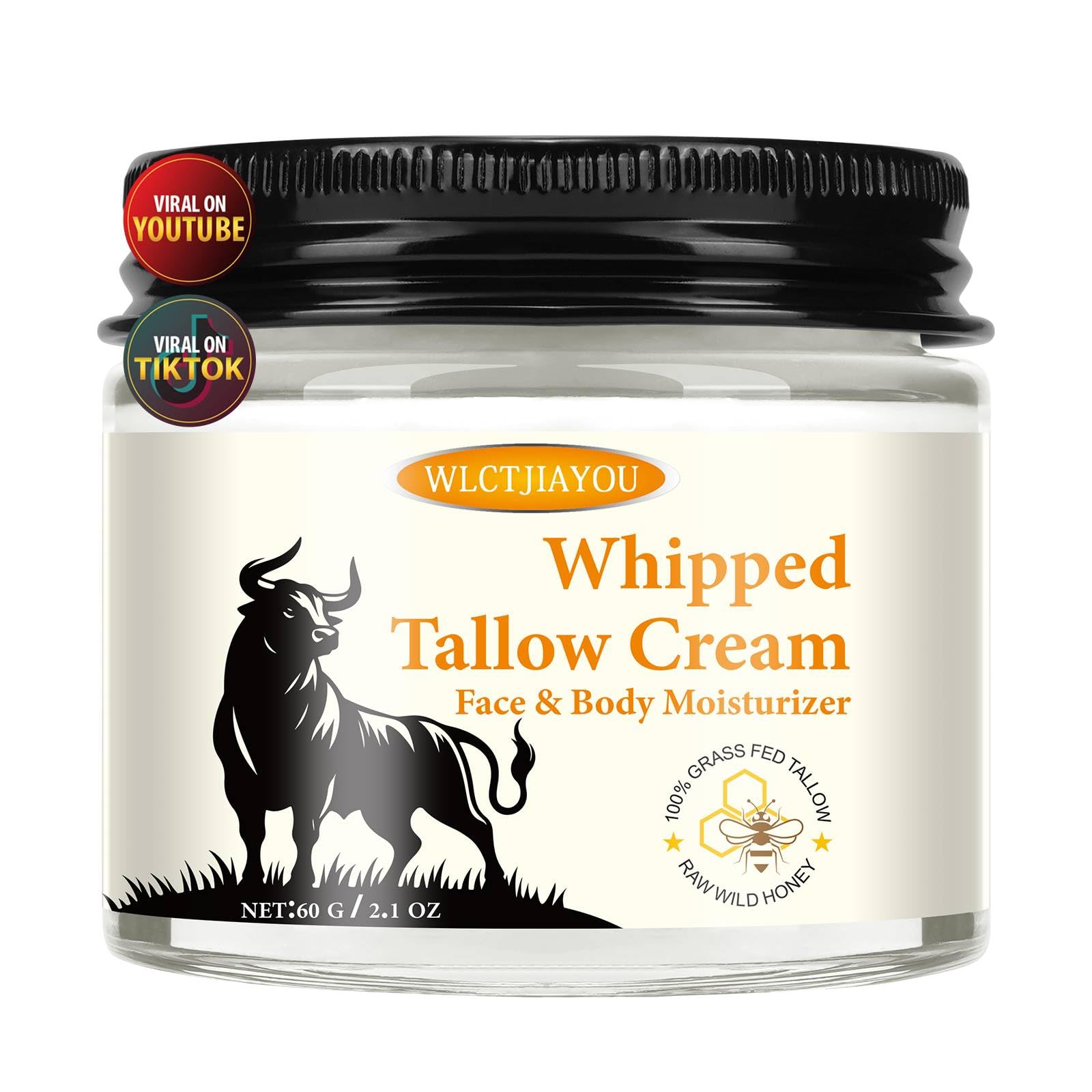 Beef Tallow Skin Care - Tallow and Honey Balm - 100% Grass-Fed Beef Tallow, Honey & Beeswax, Deep Hydration for Dry & Aging Skin, Natural Skin Barrier, Nourishing Moisturizer