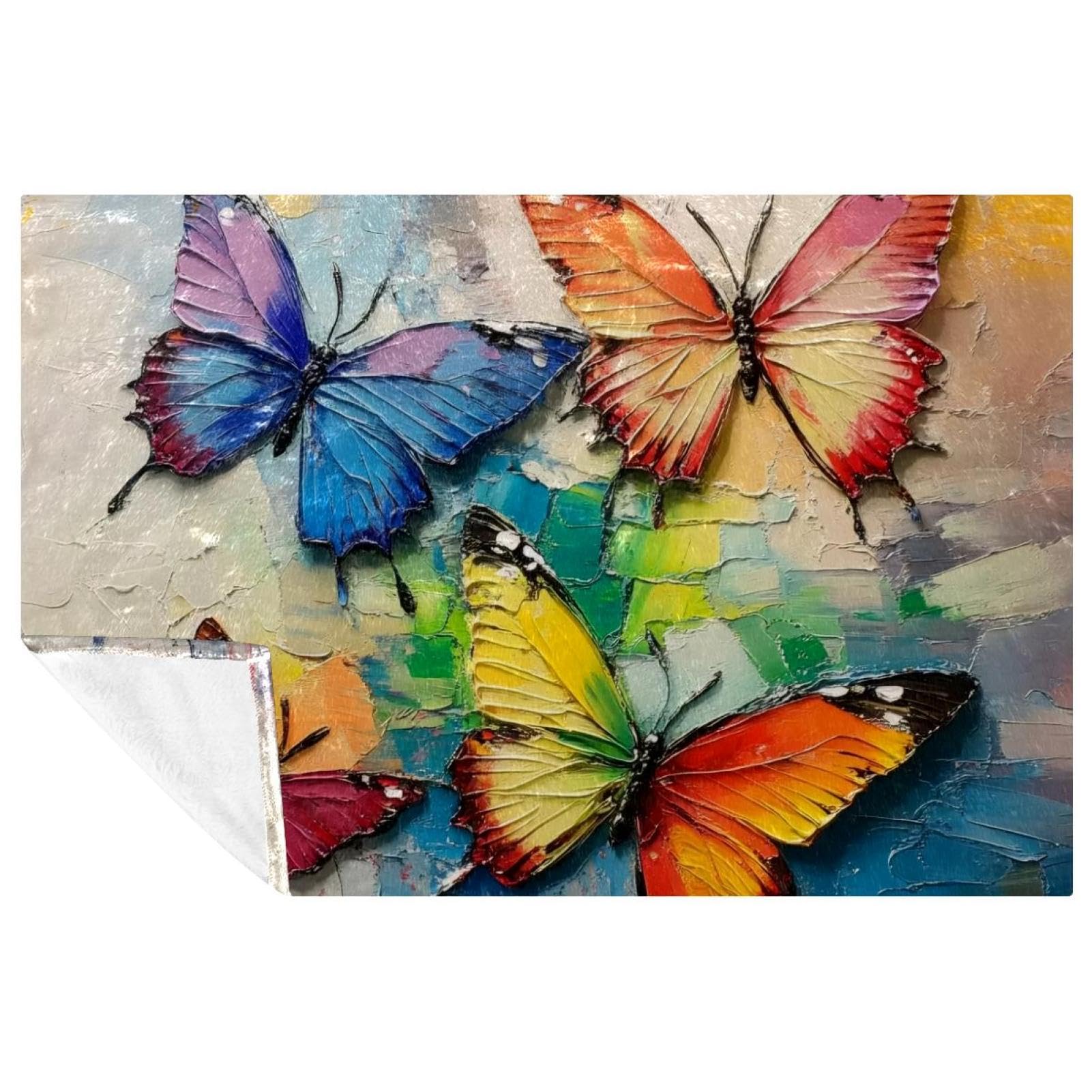 Couverture papillon douce pour cocooning sur canapé et lit