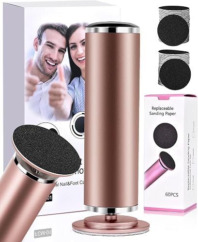 Rapeuse Pieds électrique avec 60 Disques Abrasifs et Vitesse Variable Anti-callosité Lime Pieds Electrique Râpe à Pied Pédicure Honeyglow Élimine Callosités Et Peau Morte À La Maison - Doré champagne - 9