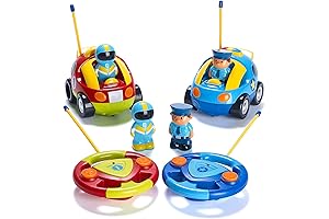 PREXTEX Cartoon Remote Control Cars - 2 Pack, Toddlers 3-4 Year Old Boy Toys