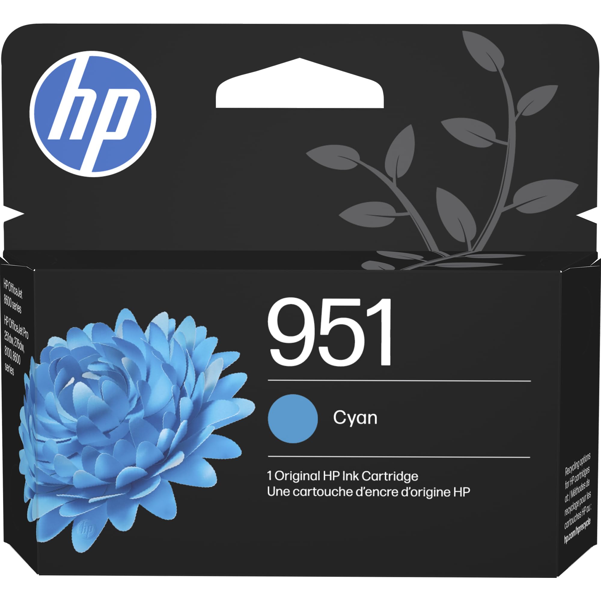 HP 951 Cyan Ink Cartridge | Works with OfficeJet 8600, Pro 251dw, 276dw, 8100, 8610, 8620, 8630 | Eligible for Instant Ink | CN050AN