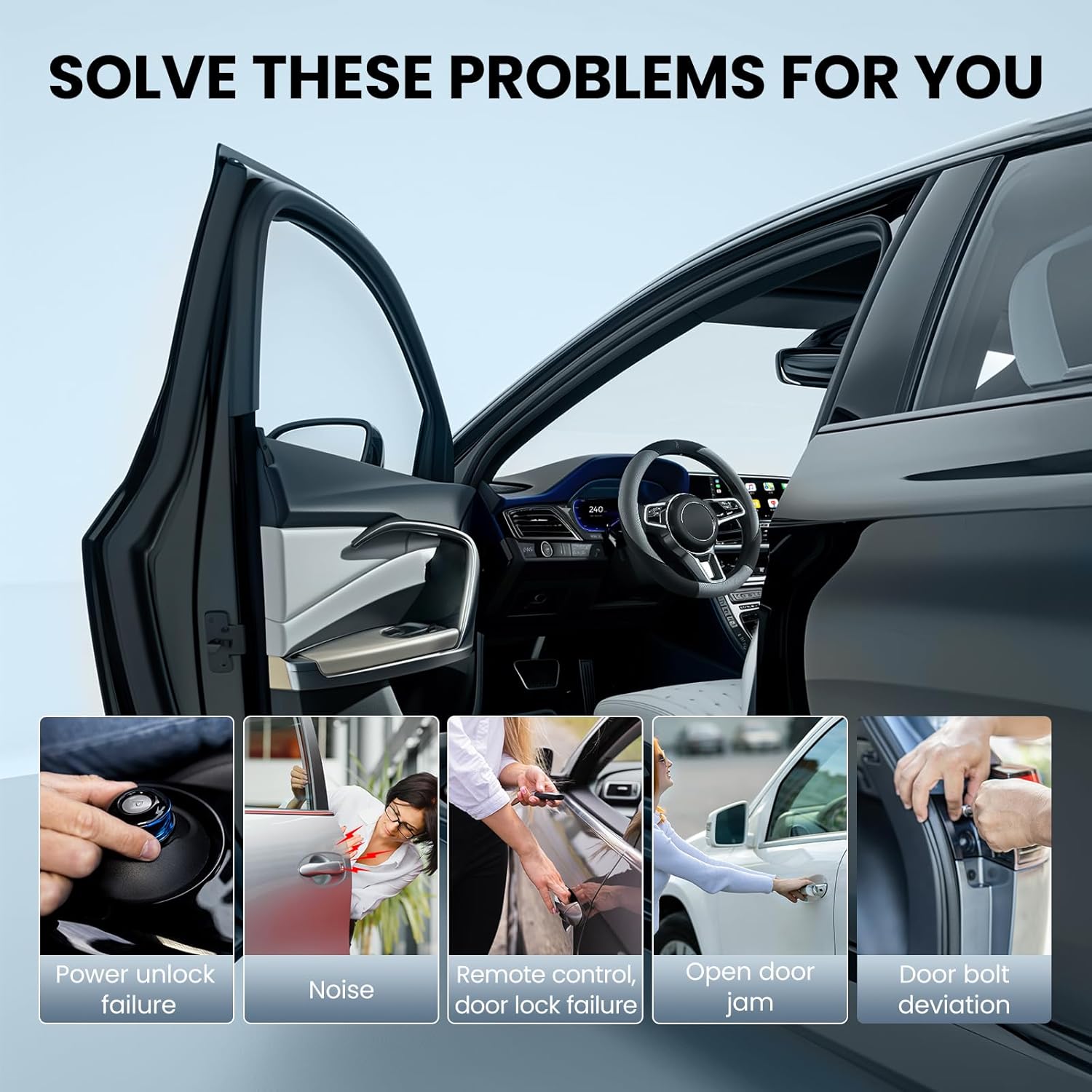 931-634 Front Left Driver Side Power Door Latch Compatible with Dodge Ram 1500 Ram2500 Ram3500 1994-2002, Door Lock Actuator w/Latch Assembly