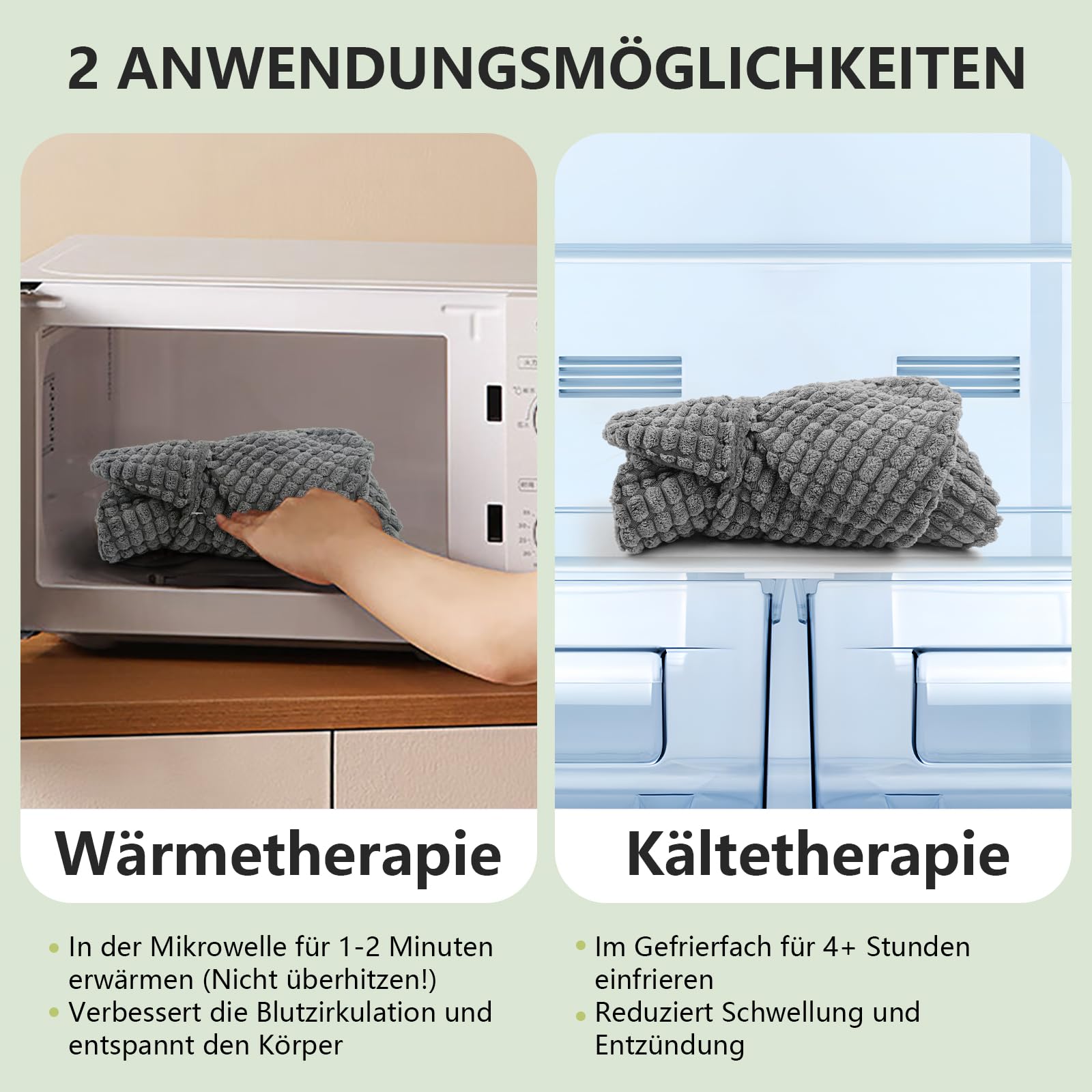 AROMA SEASON Wärmekissen Nacken & Schulter für Mikrowelle - Körnerkissen Nacken - Nackenkissen mit Kragen - Wärme-/Kältetherapie