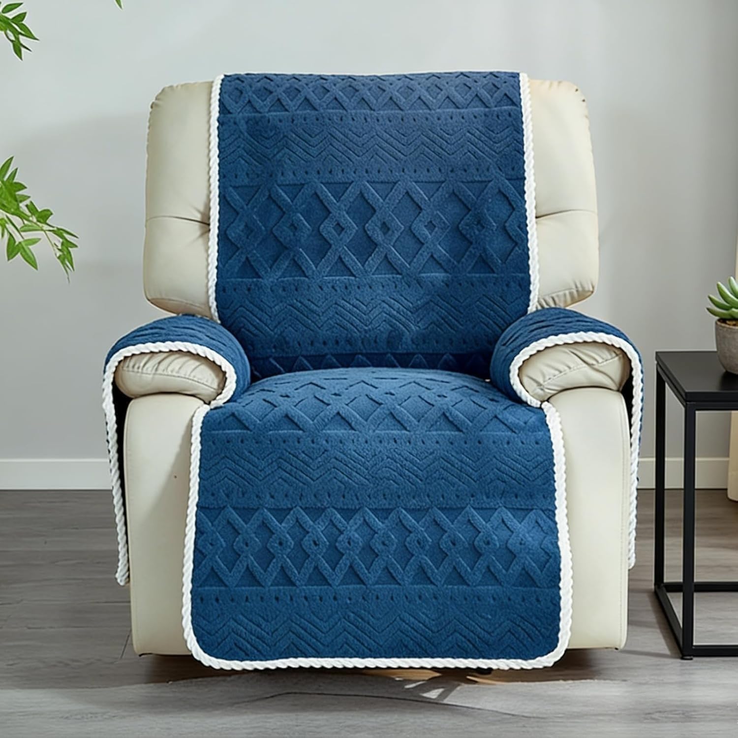 Housse fauteuil inclinable bleu protecteur canapé animaux et enfants