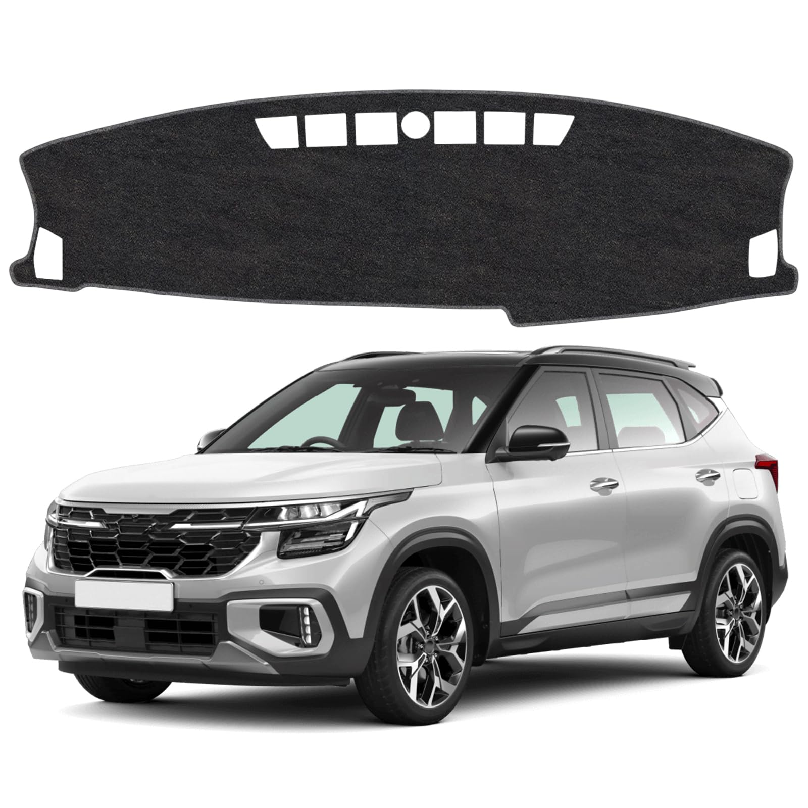 Dash Cover Mat for KIA Seltos 2024 2025 Accessories Non-Slip Dashboard Cover Mat Sunshade UV Rays Protector Interior Accessories(Not fit HUD, Not fit 2026)