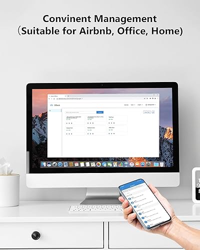 Miniatura 8 de Zowill Control de aplicación de bloqueo inteligente WiFi, cerradura de puerta de entrada sin llave con control remoto, teclados de pantalla táctil,