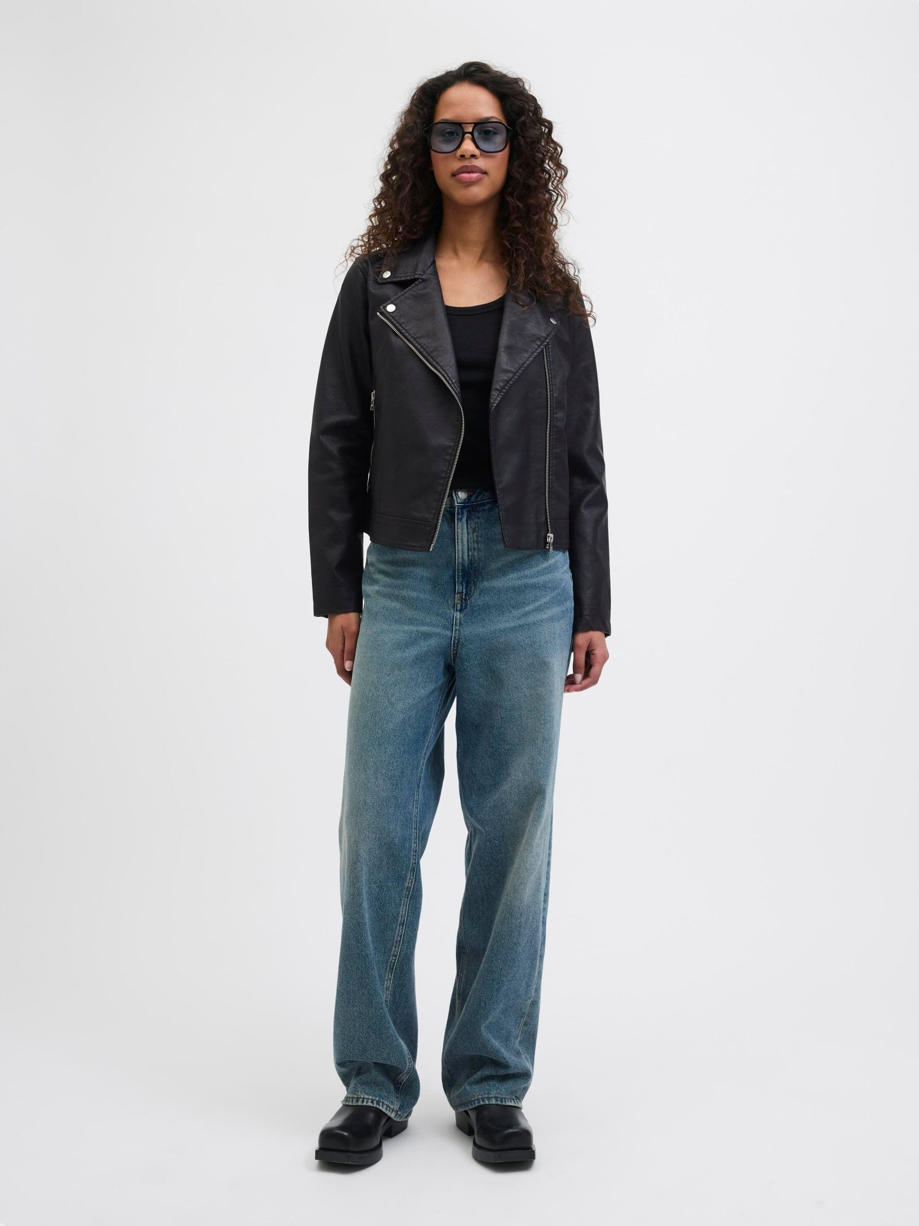 JACK & JONES Leather Look Biker Jacket JXGAIL Leather Look Biker Jacket