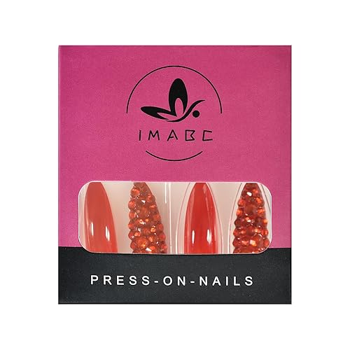 Miniatura 4 de Juego de 24 uñas postizas extralargas con diamantes de imitación, cobertura completa, juego de uñas postizas puntiagudas para mujer