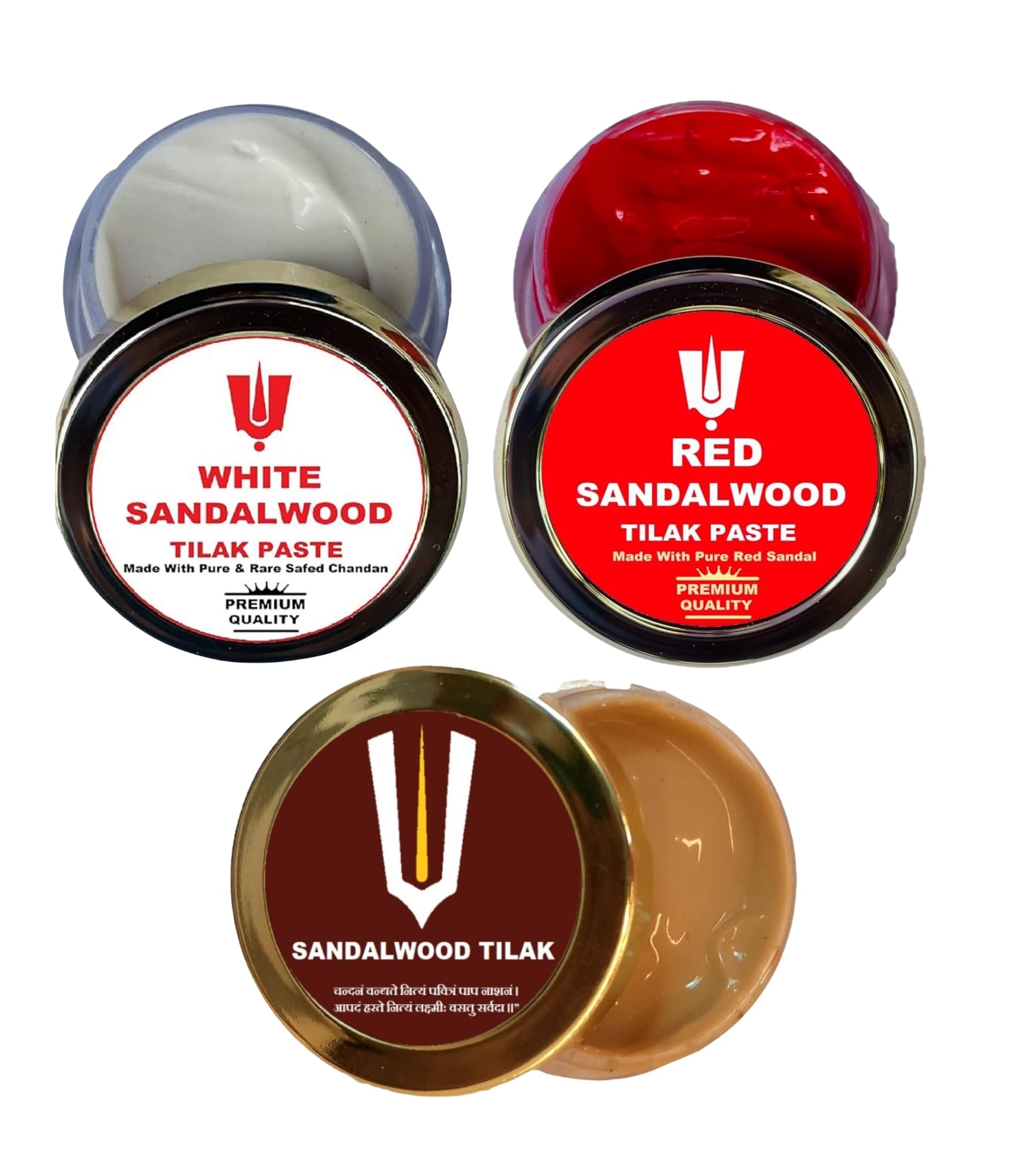 Combo Pack 3, 30g Premium Tilak Paste of Red-White-Brown Sandalwood Stick Tika | I India Sale-picture-38
