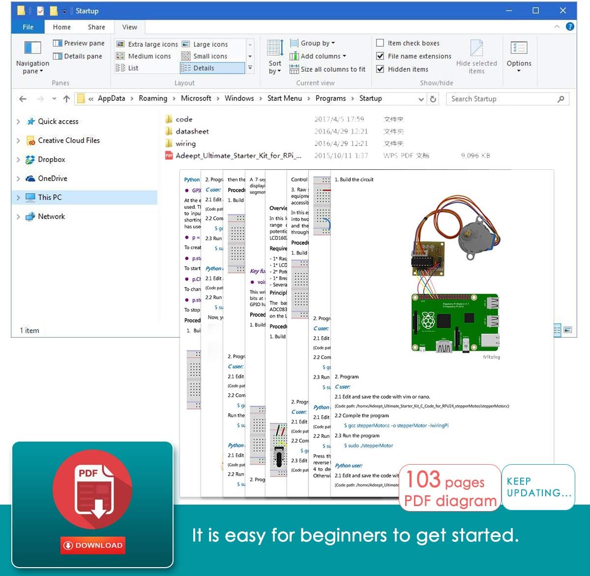 Frее Shірріng 🛒 Adeept Ultimate Starter Kit for Raspberry Pi 4 3 2 Model B B+ Python C Code, LEDs, Sensors, ADXL345 GPIO Cable DC Motor Learn Electronics and Programming for Beginners Frее Shірріng оƒƒеr Adeept Ultimate Starter Kit for Raspberry Pi 4 3 2 Model B B+ Python C Code, LEDs, Sensors, ADXL345 GPIO Cable DC Motor Learn Electronics and Programming for Beginners