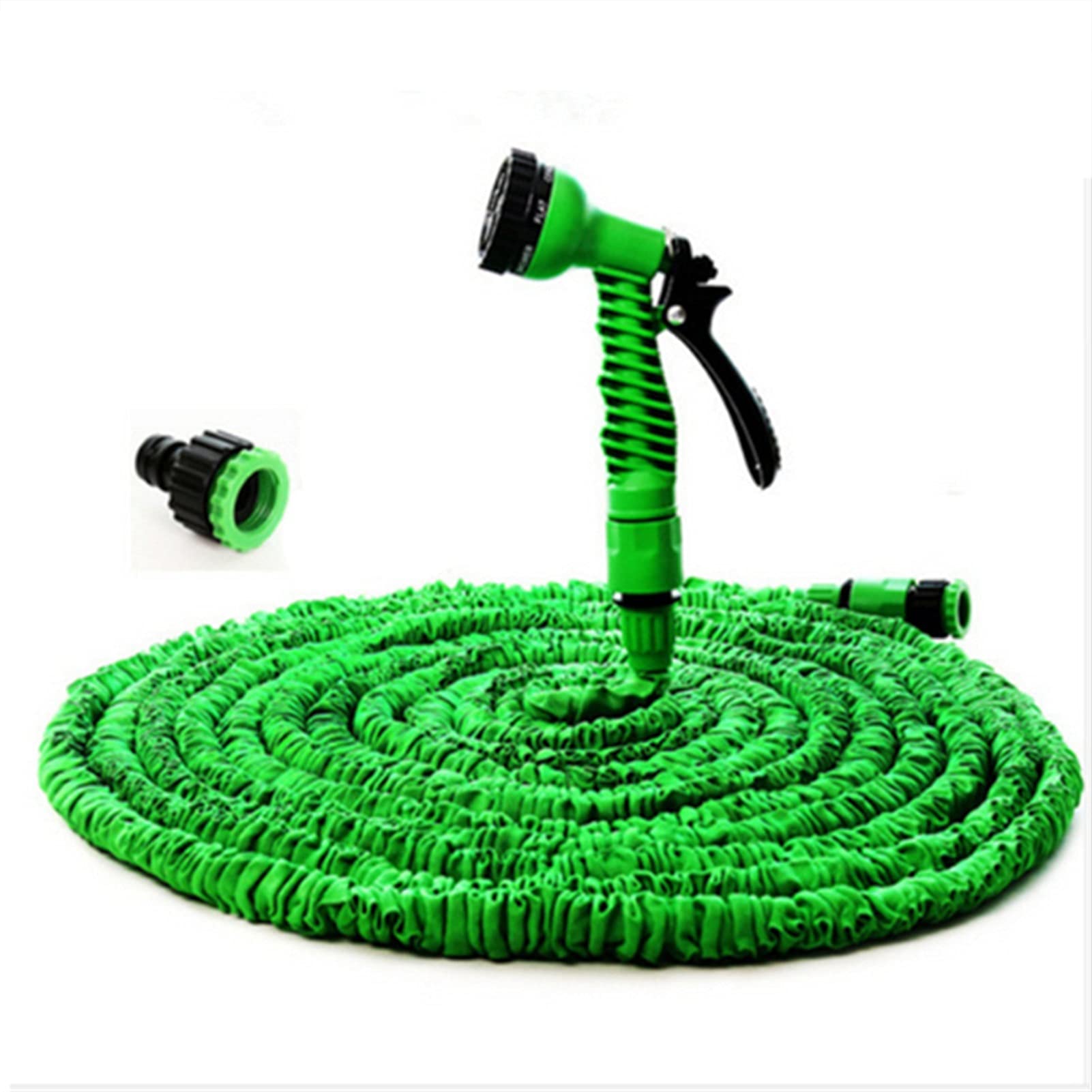 25-200FT Garden Hose, for Watering Flexible Expandable Water Hose with Spray Nozzle (Color : Green, Lengh : 200ft)