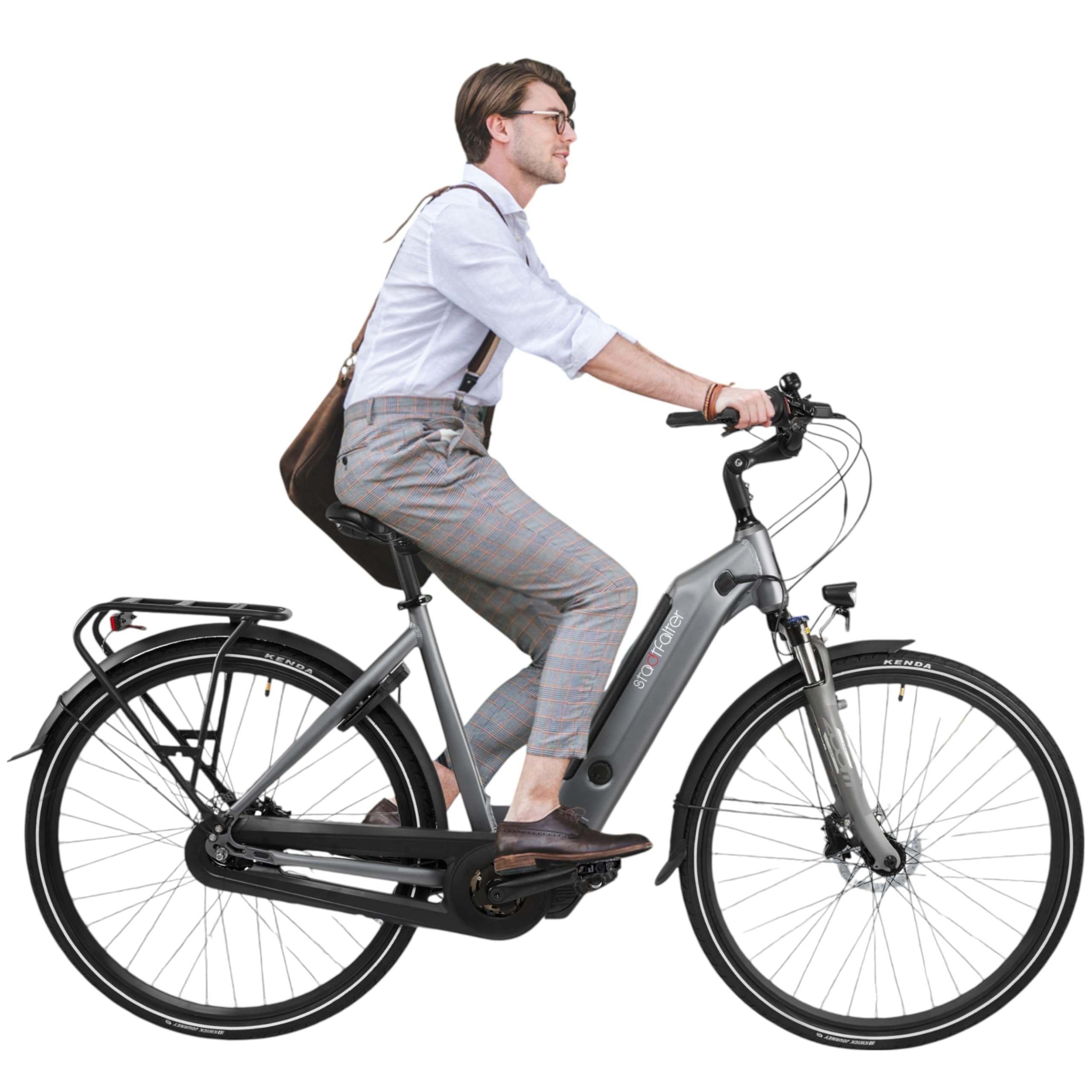AsVIVA E-Bike B14 28 Zoll City E-Bike, Pedelec Tiefeinsteiger, 250W Motor, 36V 17.5 Ah Akku, bis 150 km Reichweite, Hollandrad in Grau Sport & Freizeit