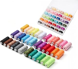 Nähgarn Set 36 Farben, Reißfester Zwirn Allesnäher für Nähmaschine, inkl. Spulenbox mit Unterfaden, Nähmaschinengarn aus Polyester