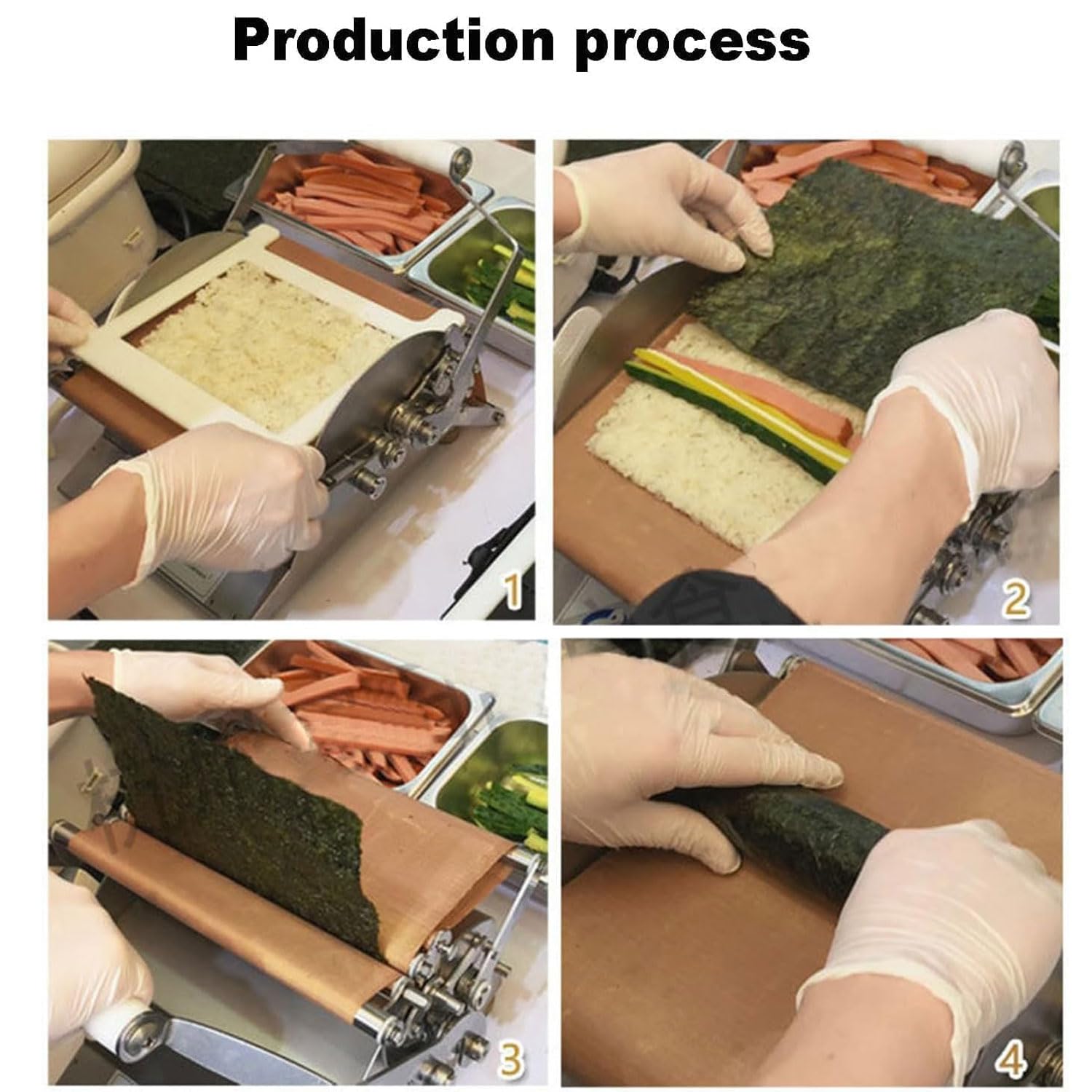 Manuelle runde Sushi-Rollmaschine, DIY Edelstahl Sushi Roller, Reis und Algen Wrapping Tool für Küche, Restaurant, Snackbar, Hotel
