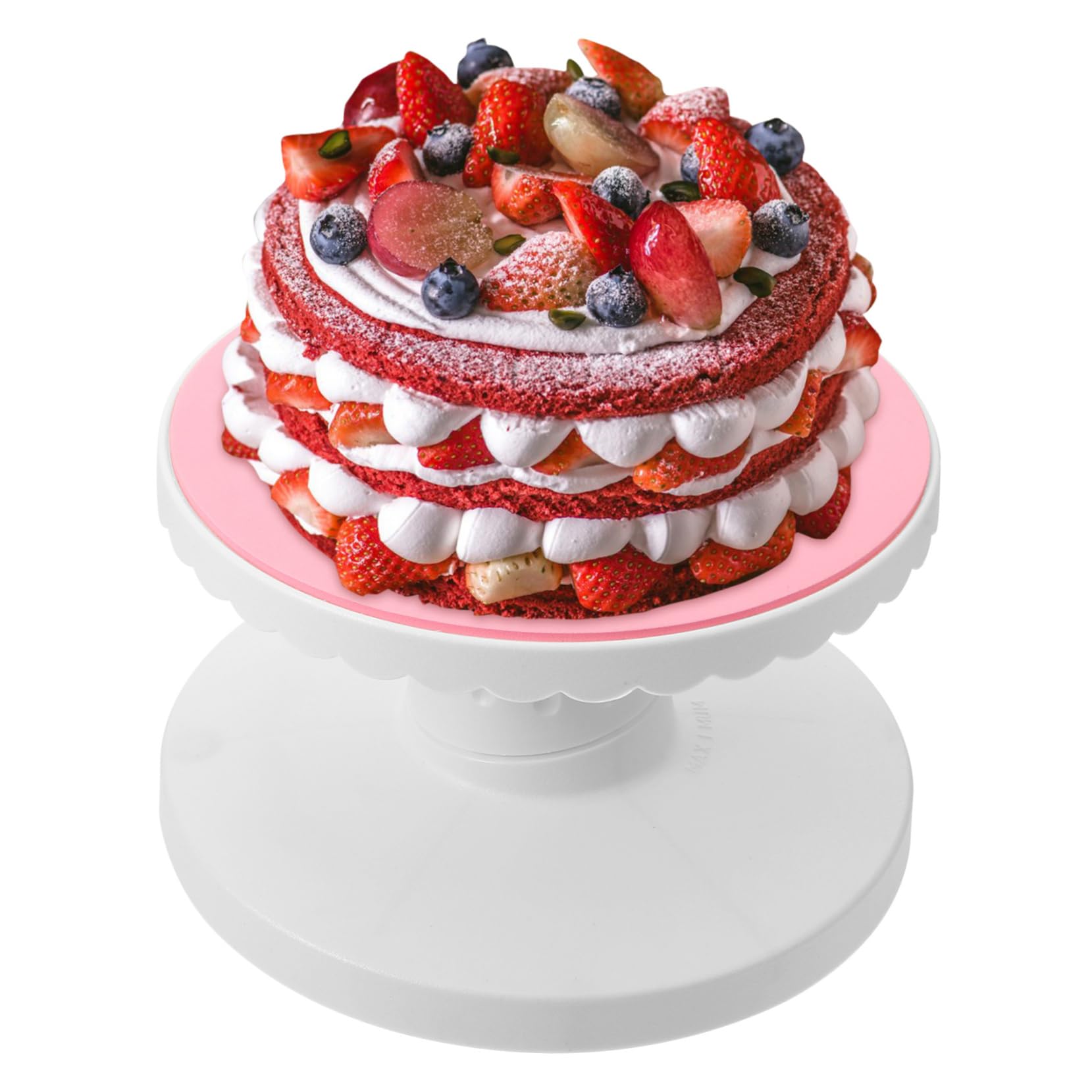 Plateau Tournant à Gâteau 10 Pouces en Plastique Rose