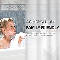 Vista 8 de Titanker 12 ganchos para cortina de ducha y forro de cortina de ducha esmerilado de 72 x 72 pulgadas