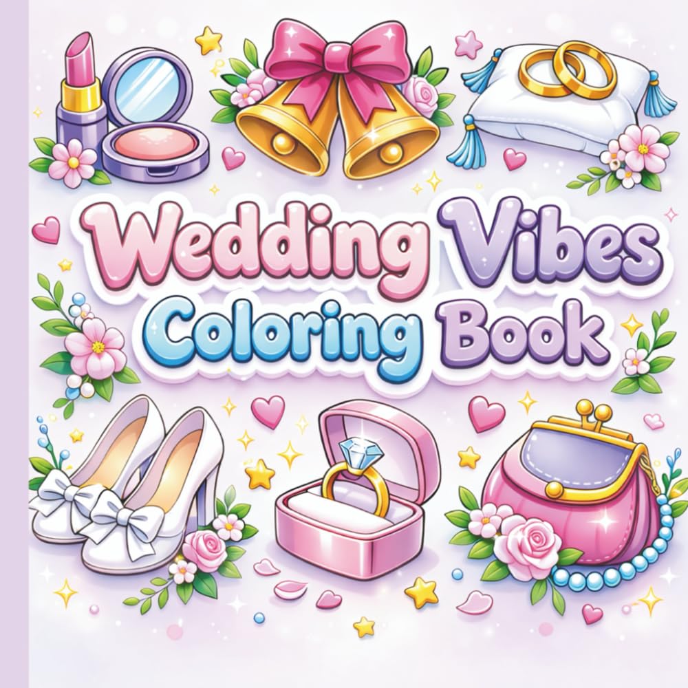 Wedding Vibes Coloring Book: Wedding Themed Coloring Book For All Ages (WEDDING CELEBRATION COLORING AND ACTIVITY BOOKS)