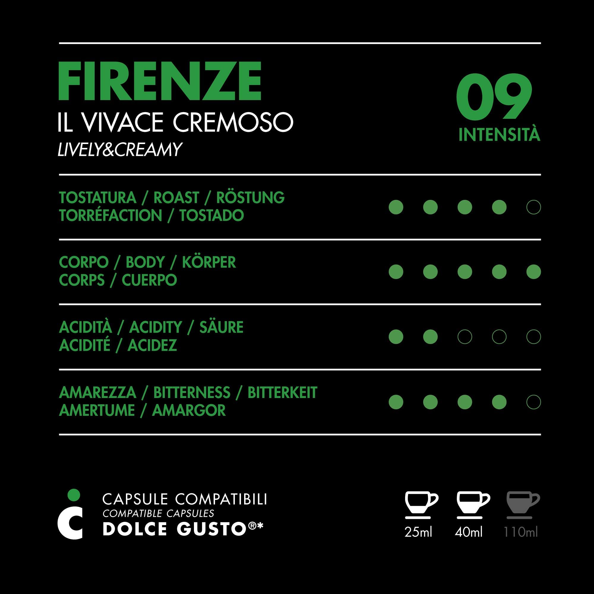 Dolce Gusto, 96 kapsułek do kawy z Dolce Gusto skombpatible - Il Caffè Italiano - mieszanka Firenze, intensywność 9