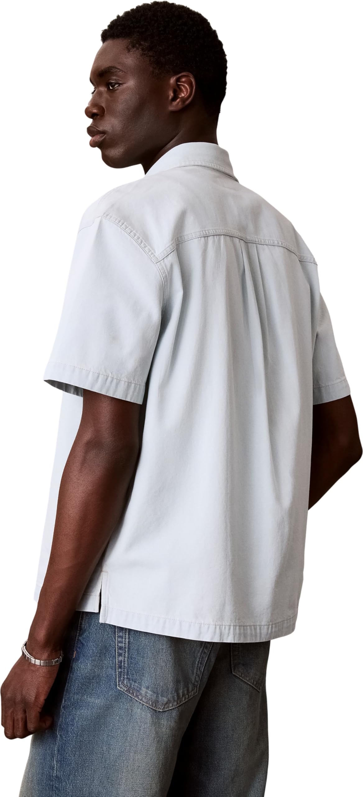 Calvin Klein Short Sleeve Shirt Bleachout 205 Lv04rf712g Altre Camicie Uomo