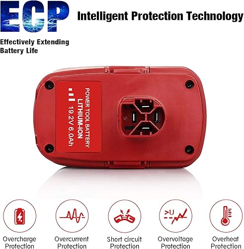 Miniatura 3 de DSANKE - Paquete de 2 unidades de 19.2 V 6000 mAh de capacidad extendida de litio para Craftsman 19.2 V C3 315.115410 315.11485 130279005 1323903