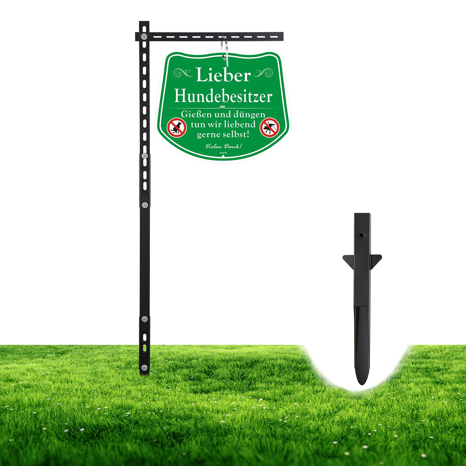 Wegweiser Pfosten L-Stil Schildpfosten Schildpfahl Leichtes Gewicht Pfahl, Modulare Halterungen für Lampe Schilder & Flaggen – Außeneinsatz Robustes Montagesystem (Schwarz, 1310mm)