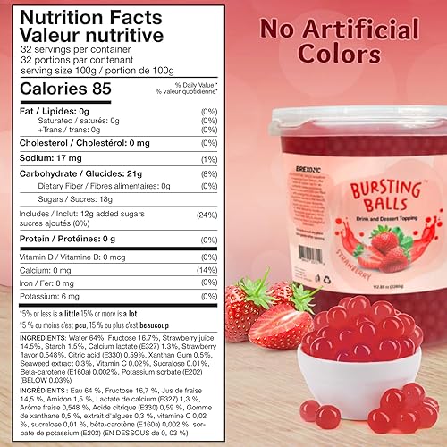 Vista 85 de Perlas de Boba de maracuyá, boba explosiva de pasión, perlas de tapioca de burbuja de la pasión para té de burbujas (maracuyá, 7 libras, 1 paquete)