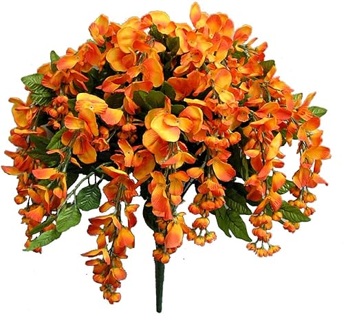 Admired by Nature Flores de arbusto colgantes largas de glicina artificial, 15 tallos para decoración del hogar, boda, restaurante y oficina, color