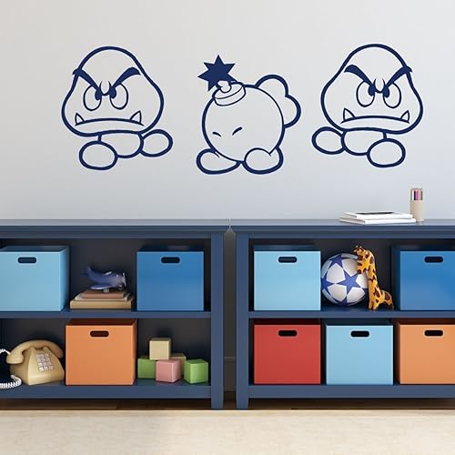 Miniatura 4 de Super Mario Wall Decor - Goomba And Bob-omb - Vinyl Wall Decal for Boys Room, Playroom, Video Game Fan Birthdays and Events