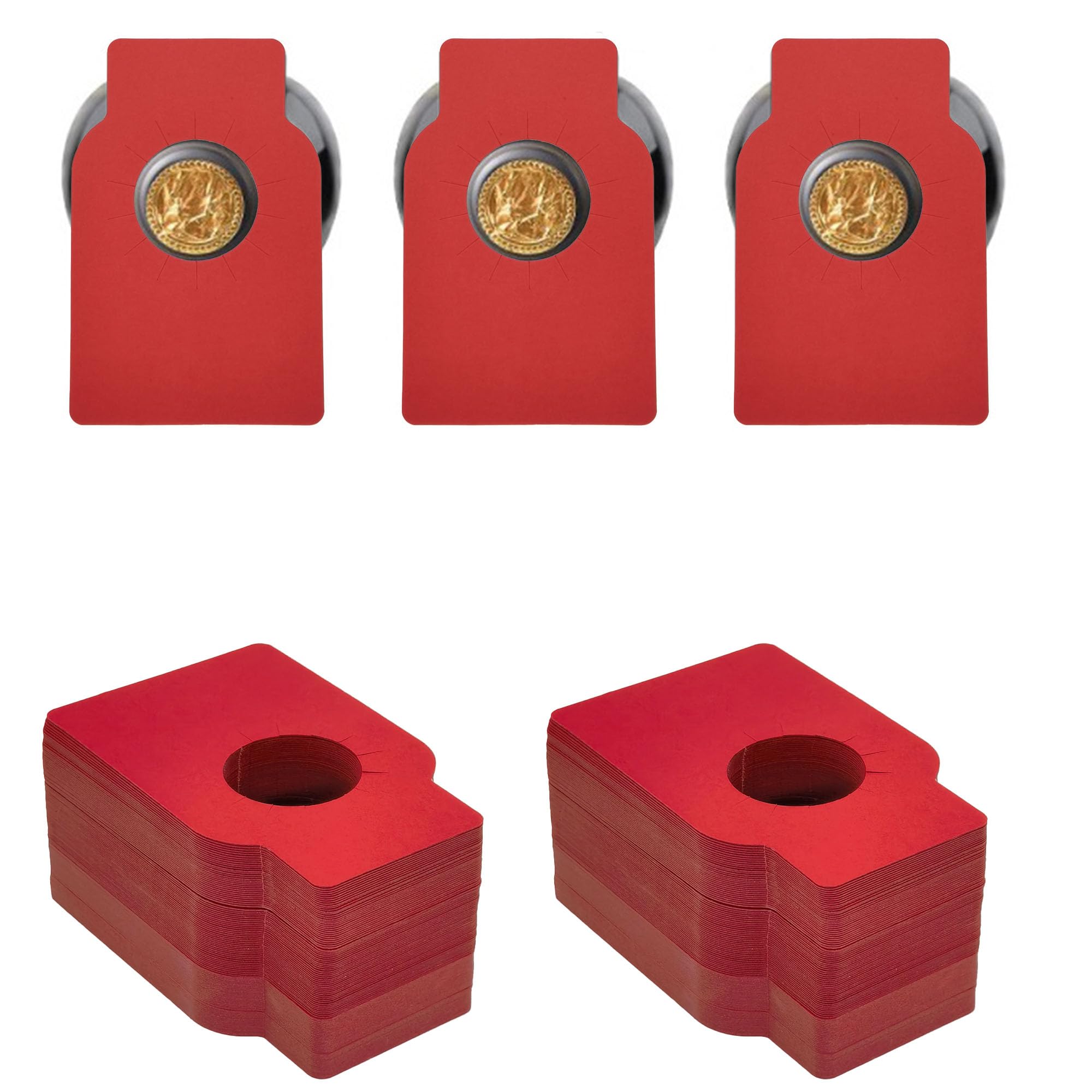 Etiquetas para Botella De Vino Etiquetas De Cuello De Botella De Vino Etiquetas De Papel Kraft para Botellas De Vino para Bodega Hogar Vino Champagne Cerveza Marcar (Rojo)