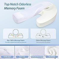 Vista 6 de HOMCA Almohadas para dormir de lado para adultos, almohadas de espuma viscoelástica en forma de U para aliviar el dolor de cuello, almohada cervical