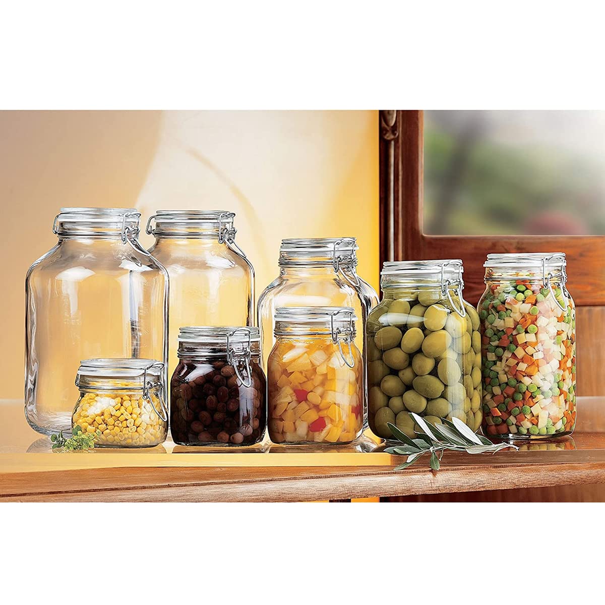 Paquete de 24 Frascos de Vidrio con Tapa de Clip Herméticos, Botes Tarros de Cristal para Conservas con Cierre mecánico, Capacidad 12.5 cl - Diámetro 8.3 x Altura 7.1 cm