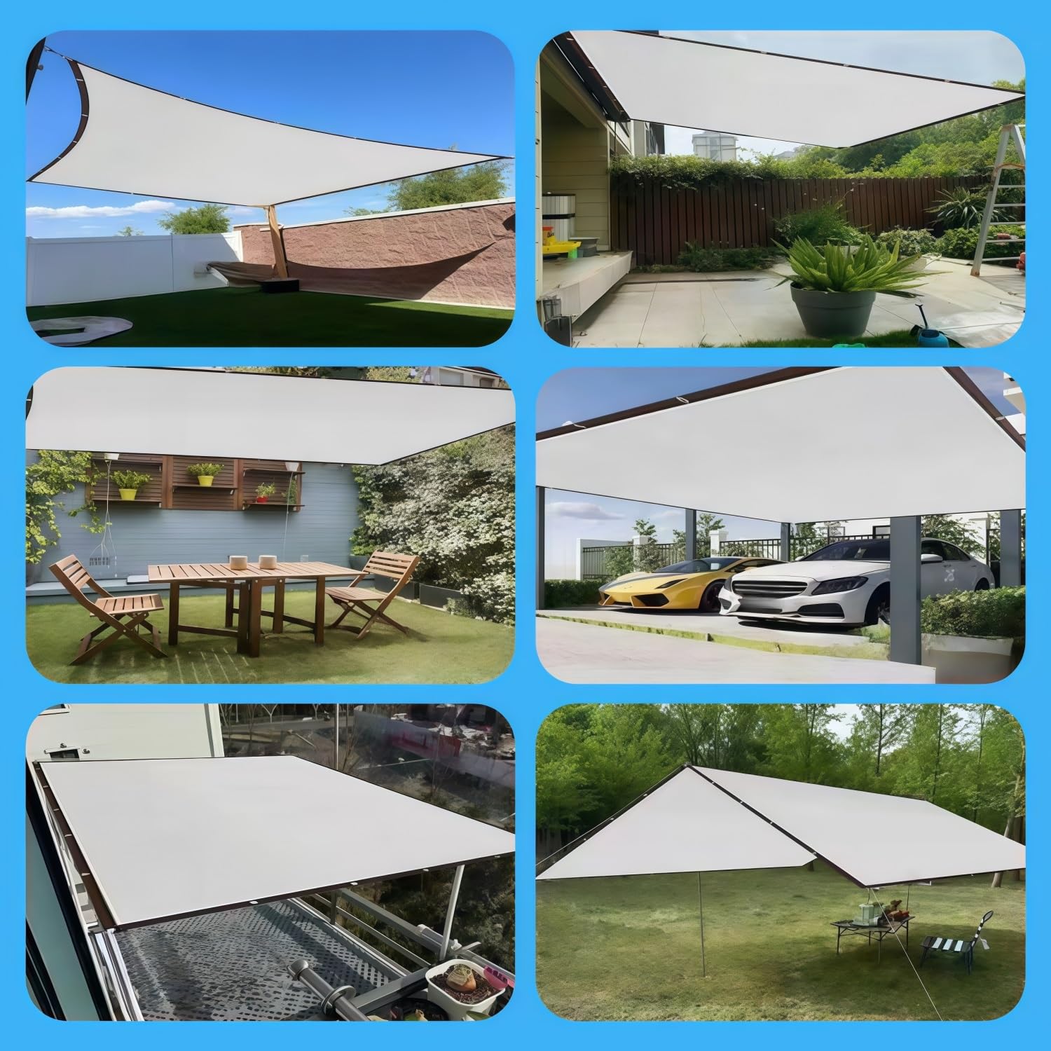 Outdoor Weiß Schattiernetz Schattierungsnetz Garten Schattennetz Mit Ösen HDPE 98% UV Beständiges Beschattungsnetz Ohne Bohren für Pflanze Scheune Außen Hof Dach Kühlung(3mx5m)