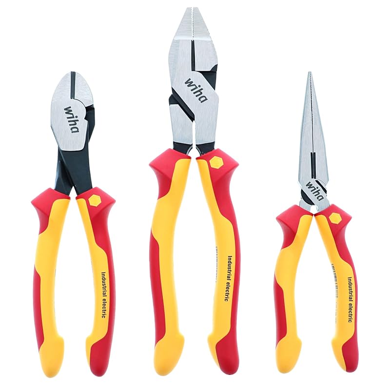 Wiha 32968 Kit de Alicates e Cortadores com Cabos Isolados, 3 Peças