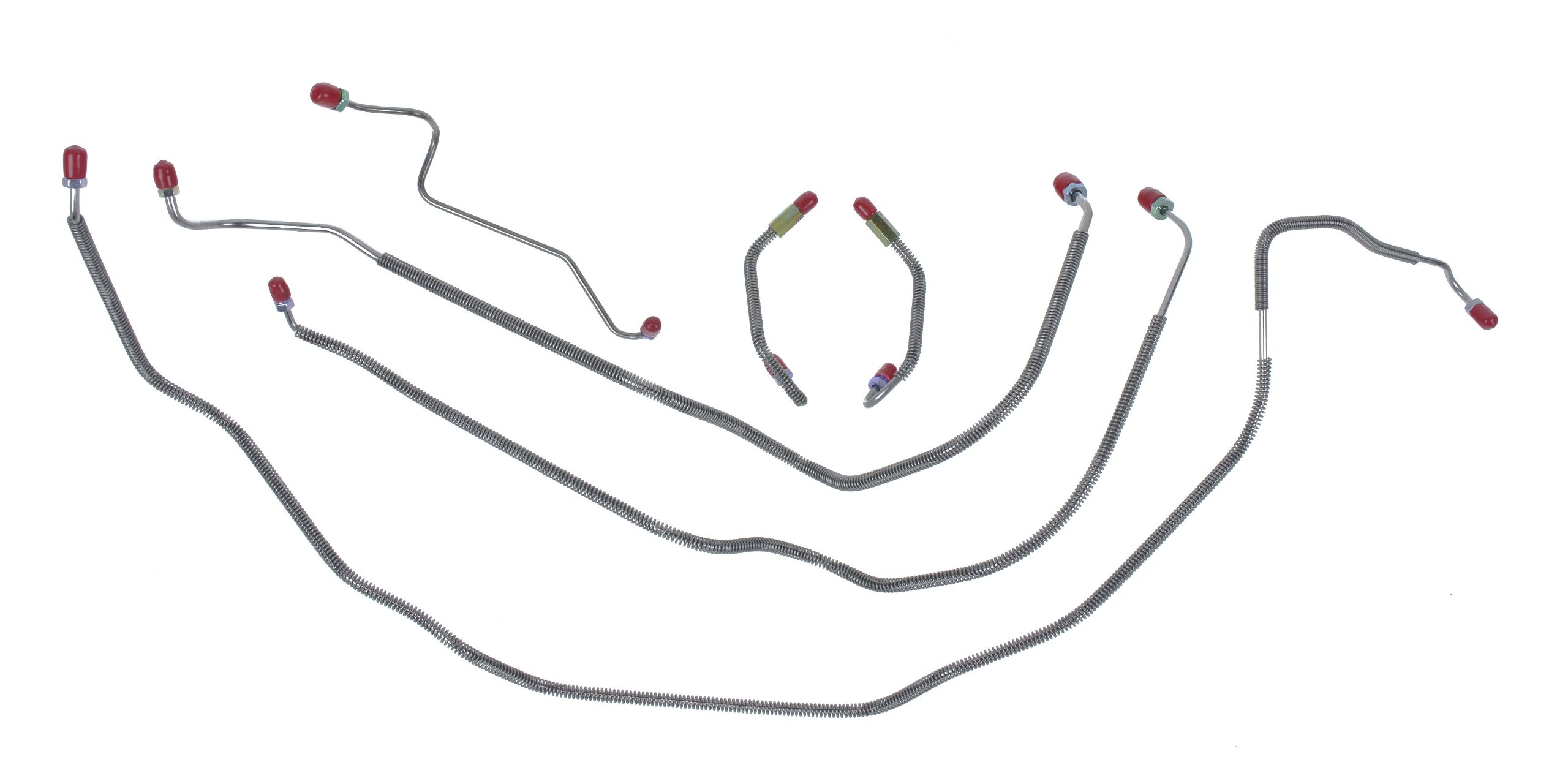The Right Stuff CKT6802S Stainless Power Drum Front Brake Line Kit, 6 Piece