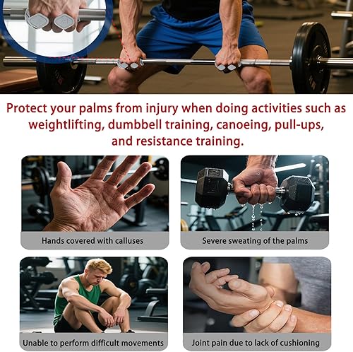 Miniatura 8 de Upgraded Weight Lifting Grips for Women & Men - Extra Large & Thick Non-Slip Gym Grips, Ergonomic Workout Gloves for Pull-Ups, Dumbbell Exercises