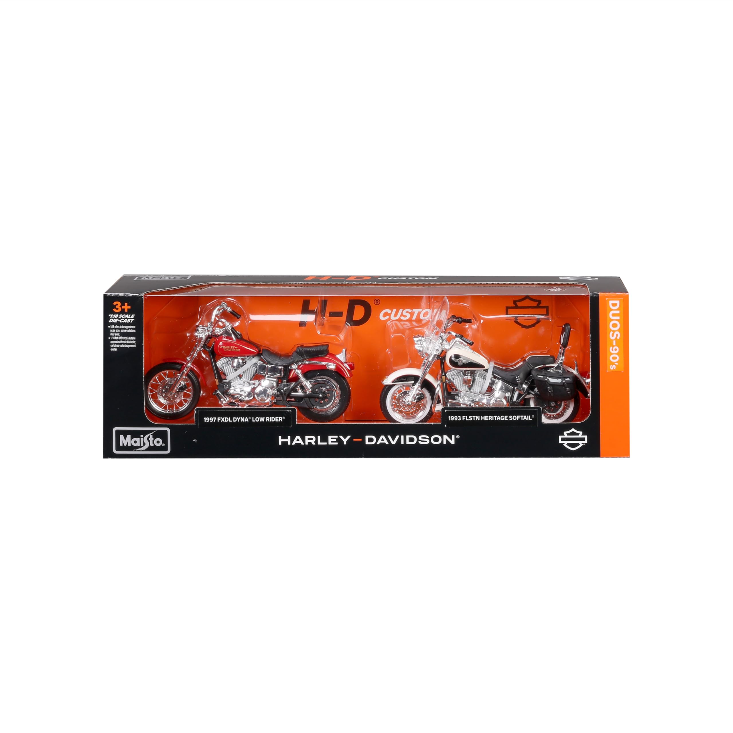 Amazon.com: Maisto 1:18 Scale Harley Davidson Duos - 90s Series