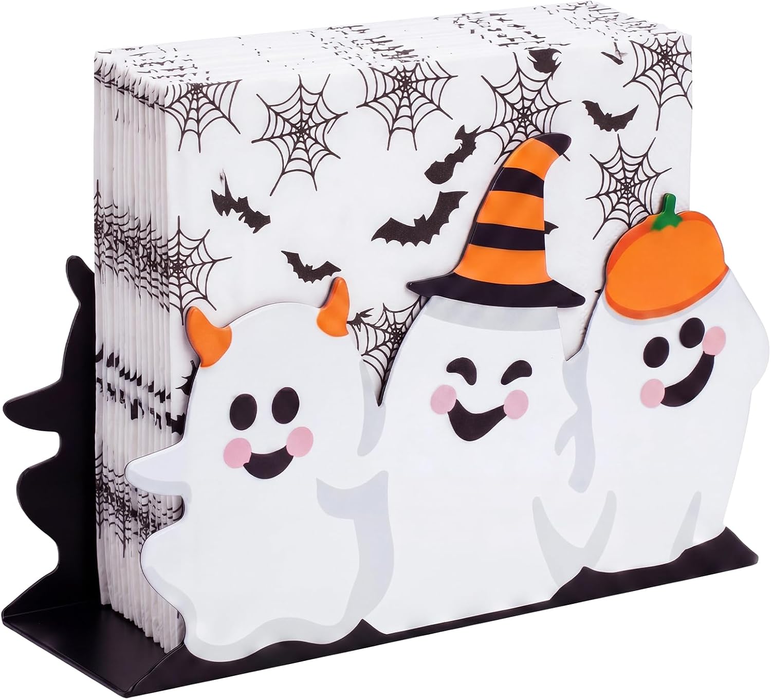 Halloween Napkin Holder for Table Ghost Metal Paper Napkin Holder