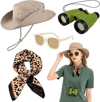 4Pcs Safari Costume for Women, Zoo Keeper Costume for Halloween Party